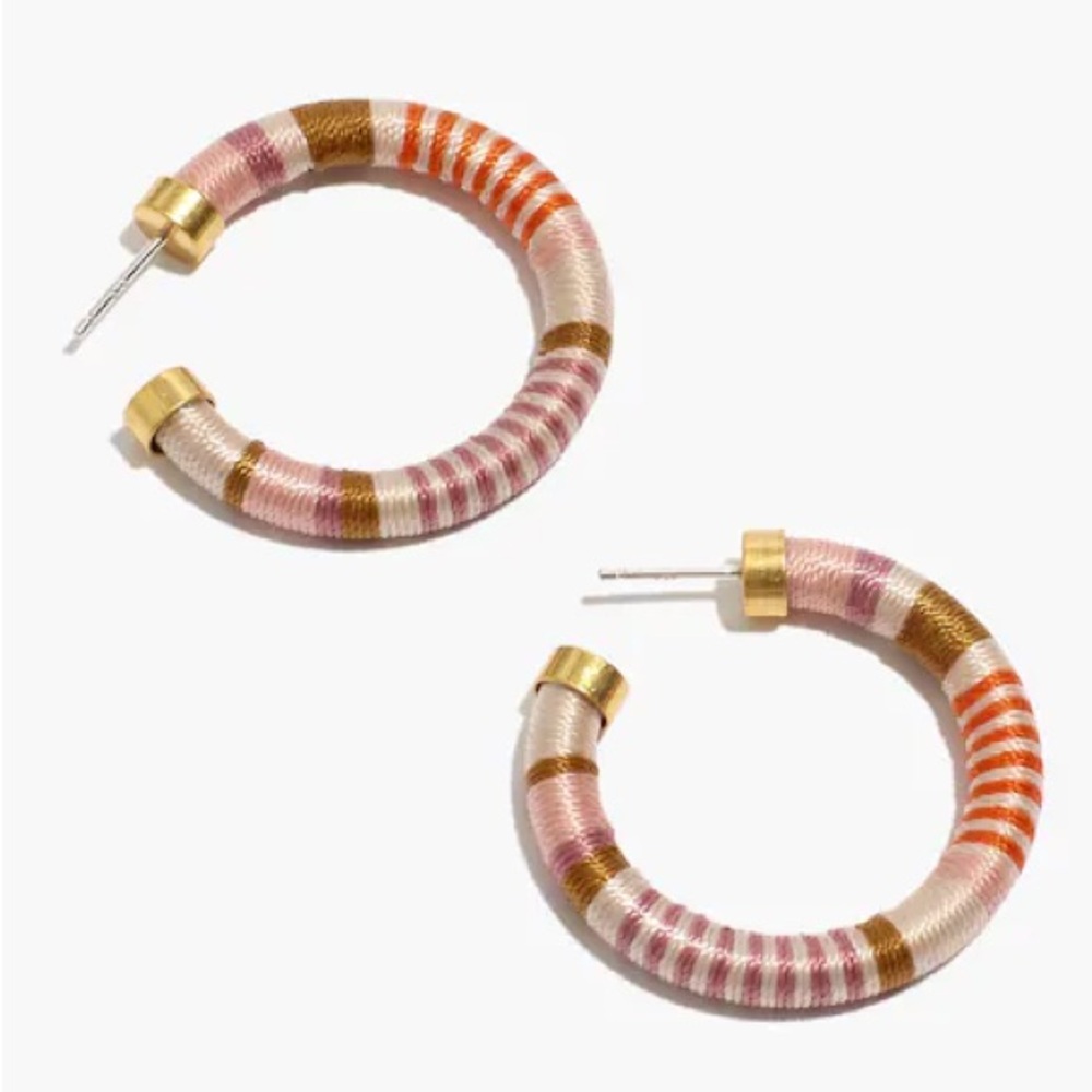 Madewell Thread-Wrapped Medium Chunky Hoop Earrings